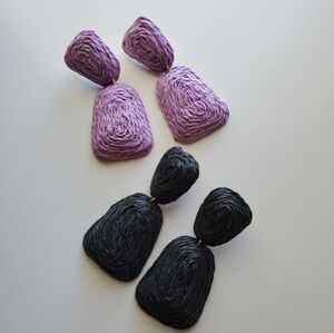 Raffia Earrings - 2 Pairs